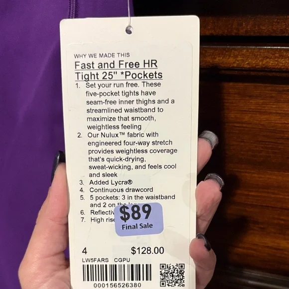 Lululemon Fast and Free HR Tight 25” with Pockets - Picture 2 of 6